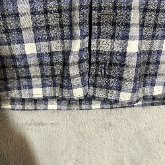 johnnie-O Shirt Hangin Out Large Blue Gray Plaid Flannel Long Sleeve Button EUC - Picture 5 of 10